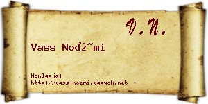 Vass Noémi névjegykártya